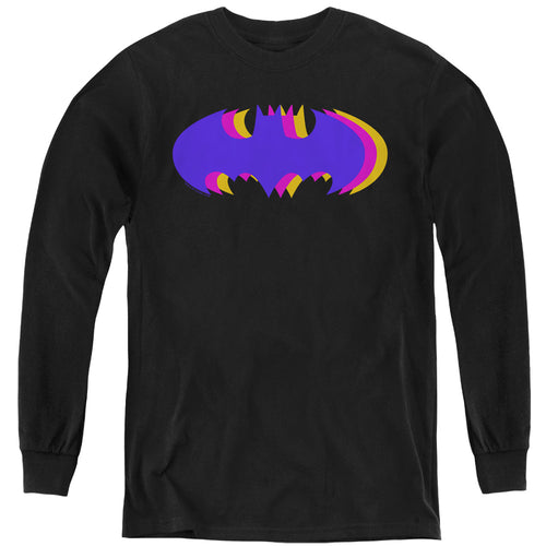 Batman Tri Colored Symbol Youth Long Sleeve T-Shirt