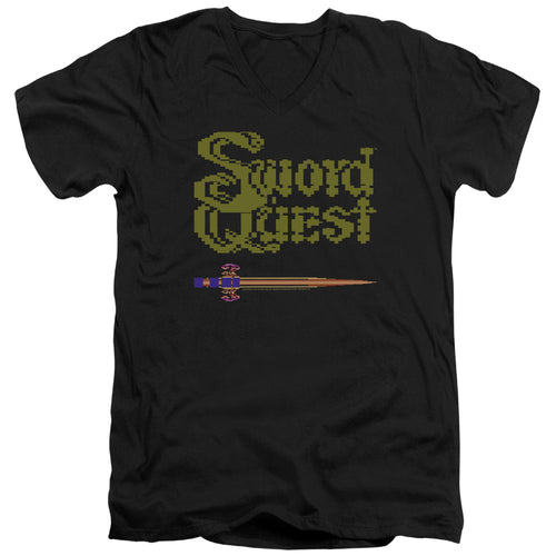 Atari Swordquest 8 Bit Sword V-Neck T-Shirt