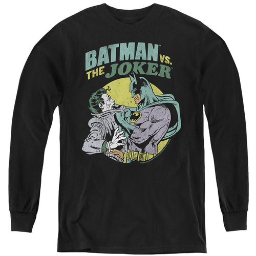Batman vs. The Joker on Black Youth Long Sleeve T-Shirt