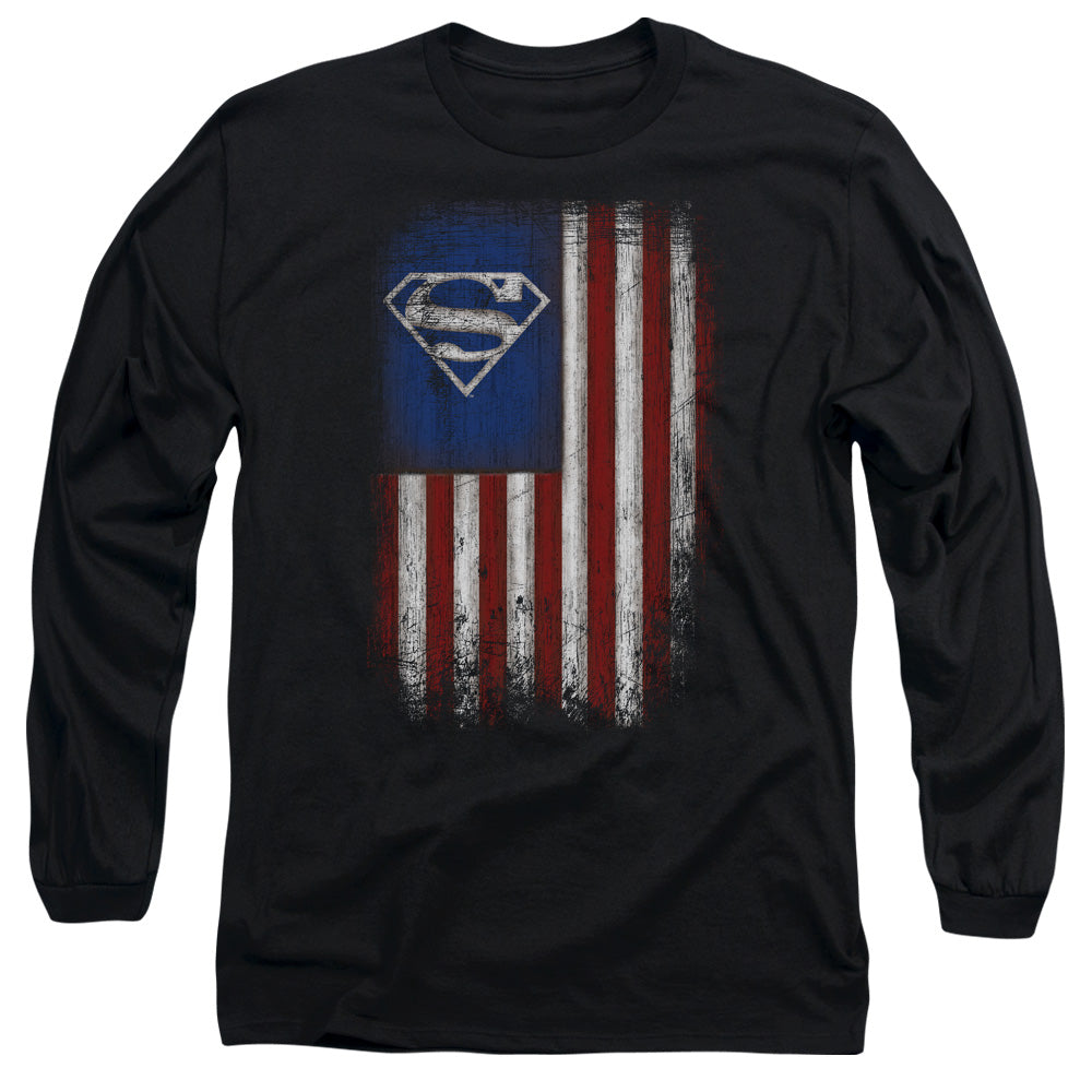 Superman Old Glory Shield Long Sleeve T-Shirt