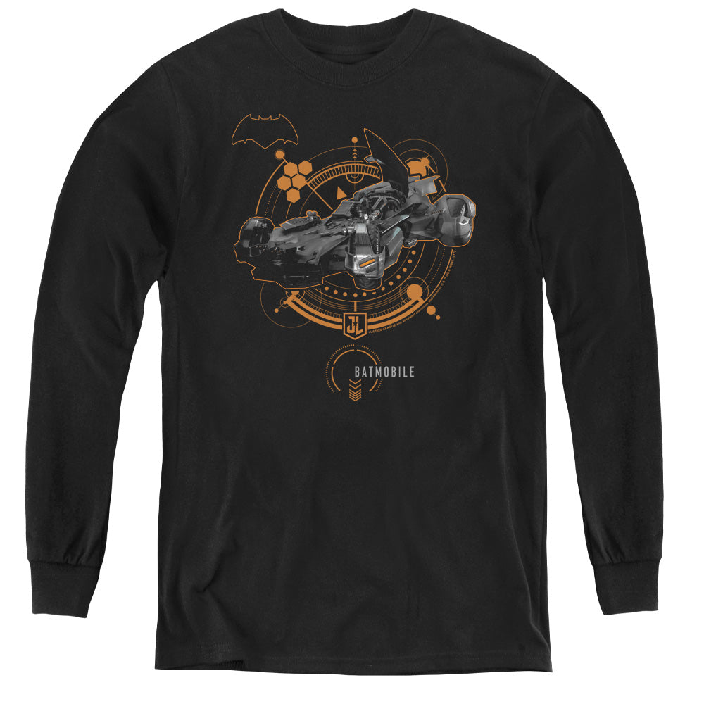 Justice League Batmobile Youth Long Sleeve T-Shirt