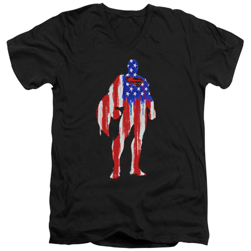 Superman Flag Silhouette V-Neck T-Shirt