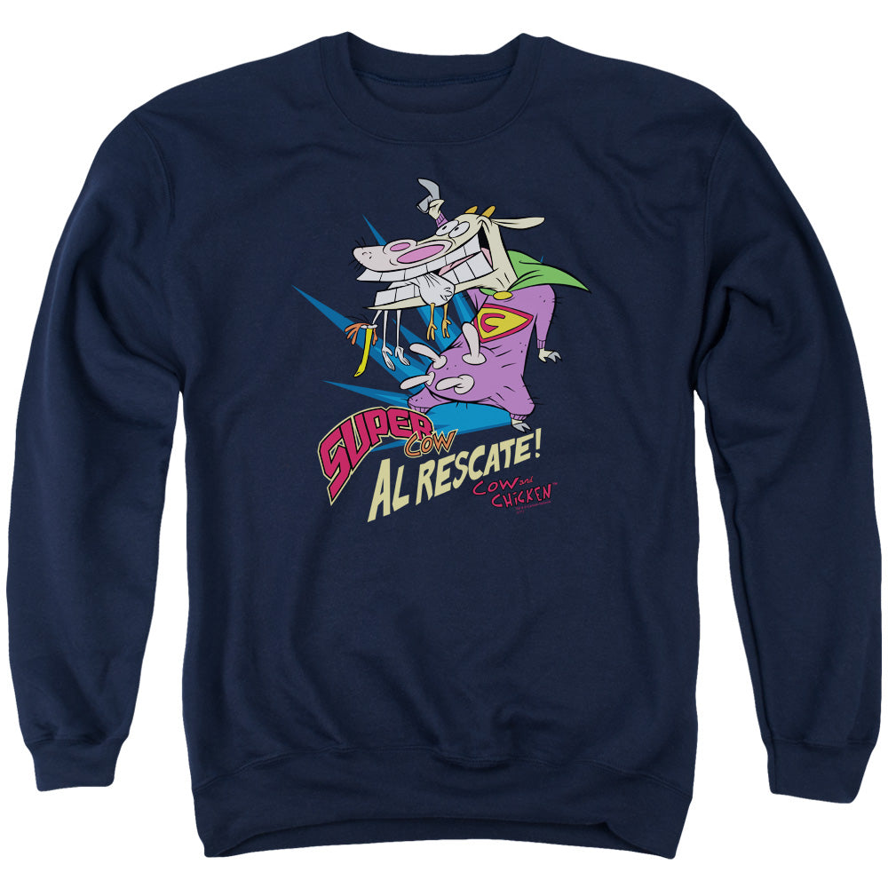 Cow and Chicken Super Cow Crewneck Sweatshirt