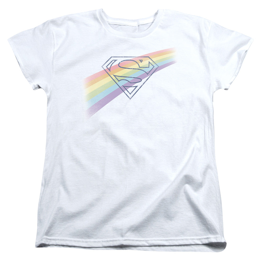 Superman Distressed Outline Womens T-Shirt