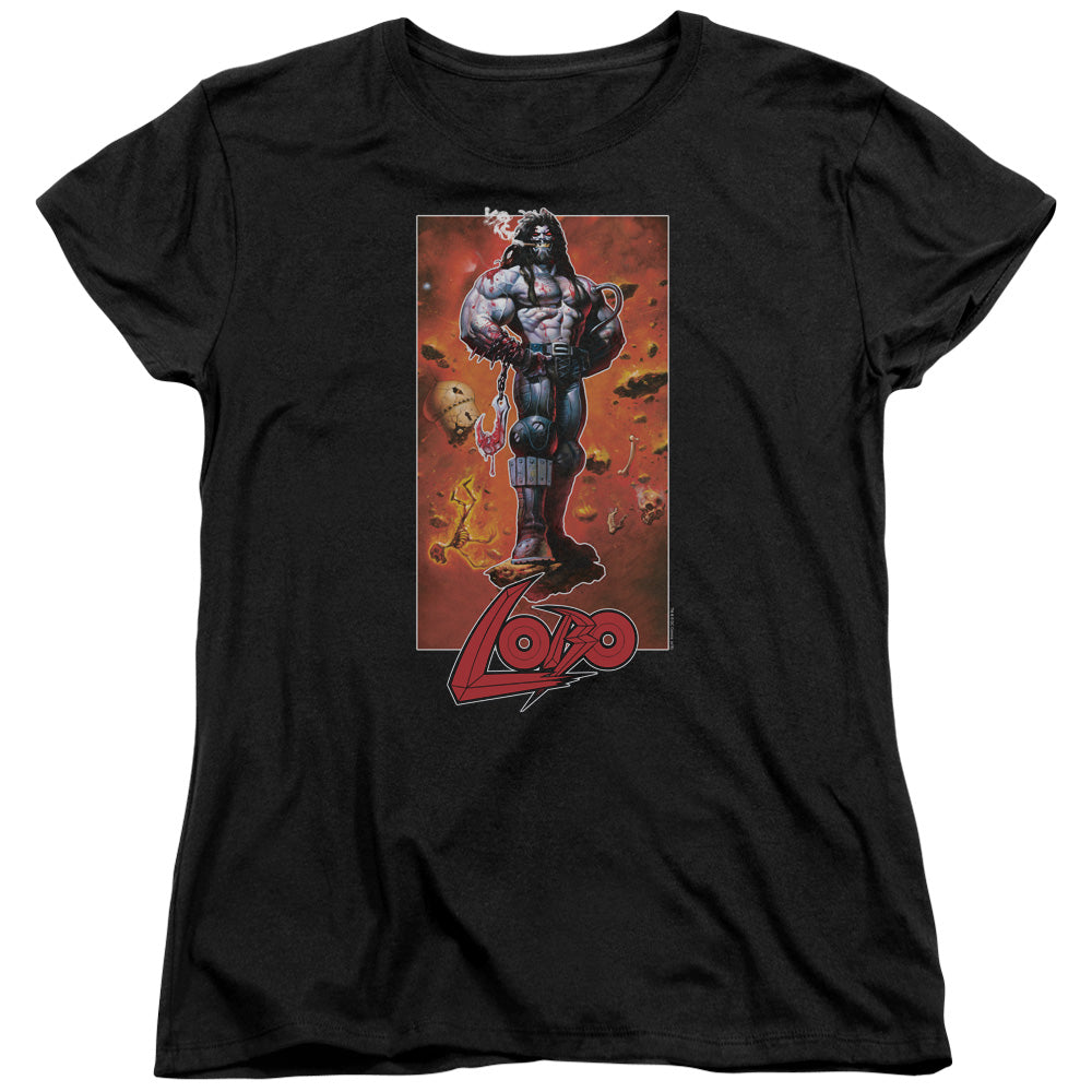 Justice League Lobo Pose Womens T-Shirt