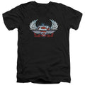 Superman Chrome Wings Shield V-Neck T-Shirt