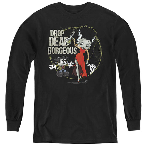Betty Boop Drop Dead Gorgeous Youth Long Sleeve T-Shirt