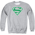 Superman Green & White Shield Athletic Heather Crewneck Sweatshirt