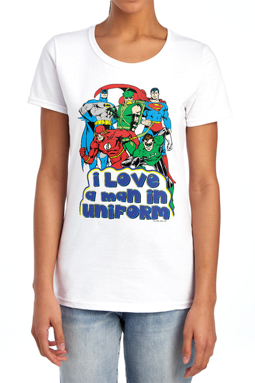 DC Comics I Love A Man In Uniform Womens T-Shirt