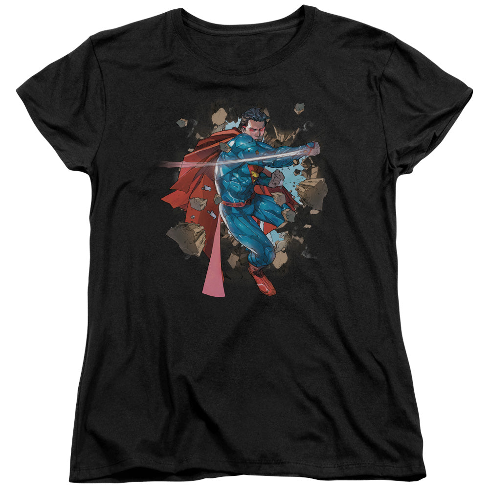 Superman Rock Breaker Womens T-Shirt