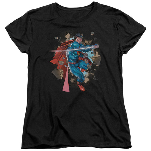 Superman Rock Breaker Womens T-Shirt