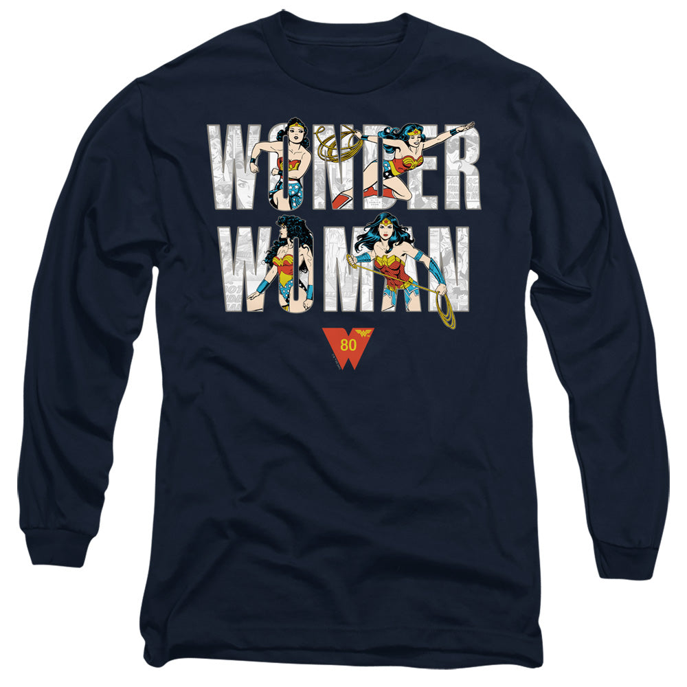 Wonder Woman WW 80th Illustrated Type Long Sleeve T-Shirt
