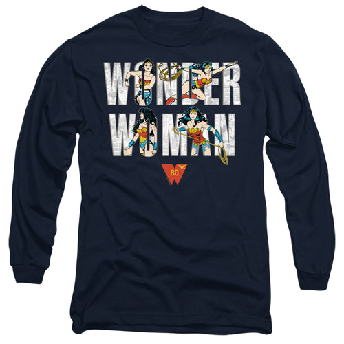 Wonder Woman WW 80th Illustrated Type Long Sleeve T-Shirt