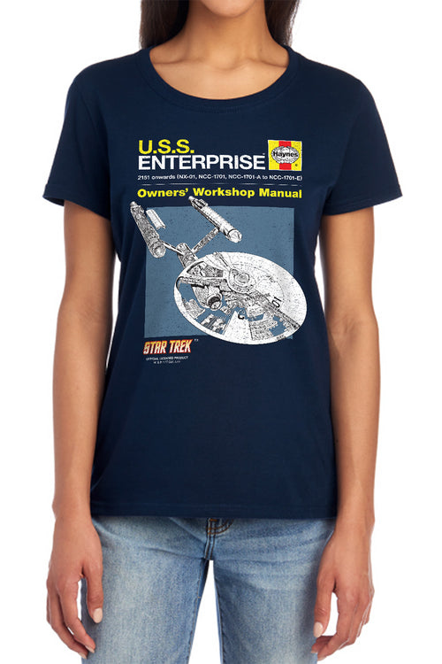 Star Trek Enterprise Owners Workshop Manual Womens T-Shirt