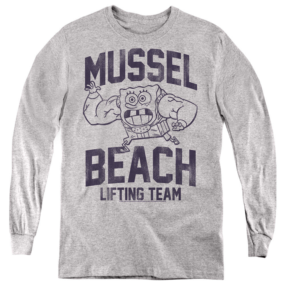 Spongebob Squarepants Mussle Beach Lifting Team Youth Long Sleeve T-Shirt