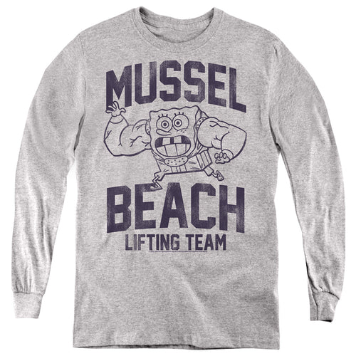 Spongebob Squarepants Mussle Beach Lifting Team Youth Long Sleeve T-Shirt