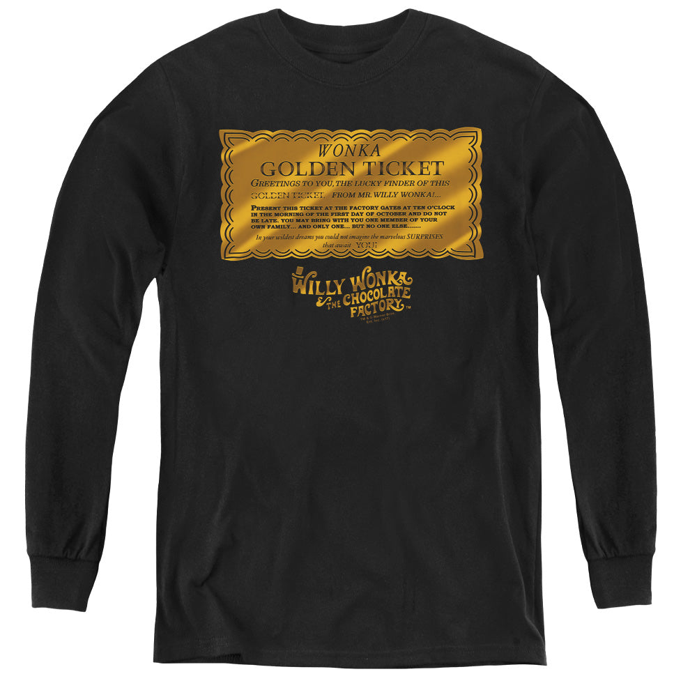 Willy Wonka & the Chocolate Factory Golden Ticket Youth Long Sleeve T-Shirt