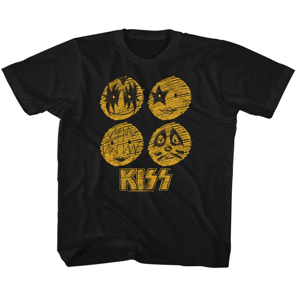 KISS Sketchy Faces Youth/Toddler T-Shirt