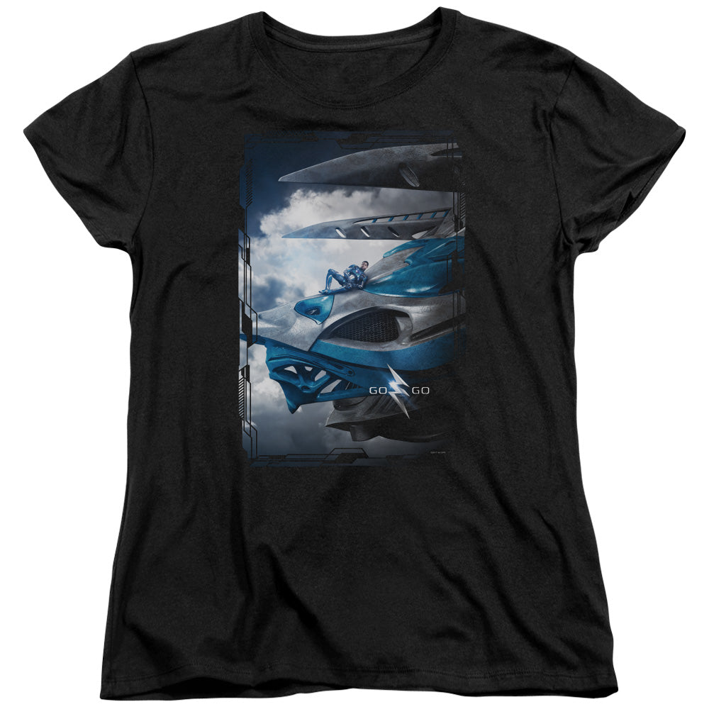 Mighty Morphin Power Rangers: The Movie Blue Zord Poster Womens T-Shirt