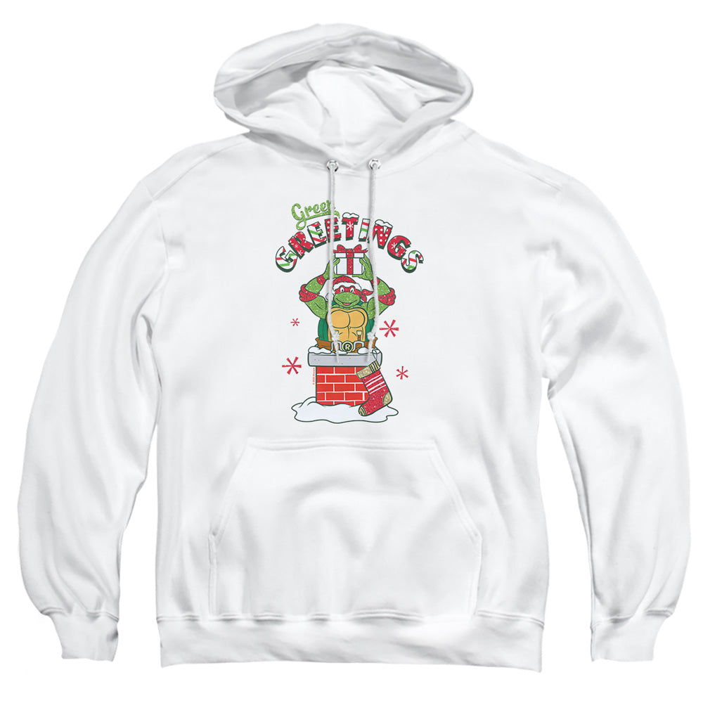 Teenage Mutant Ninja Turtles Green Greetings Christmas Scene Pullover Hoodie