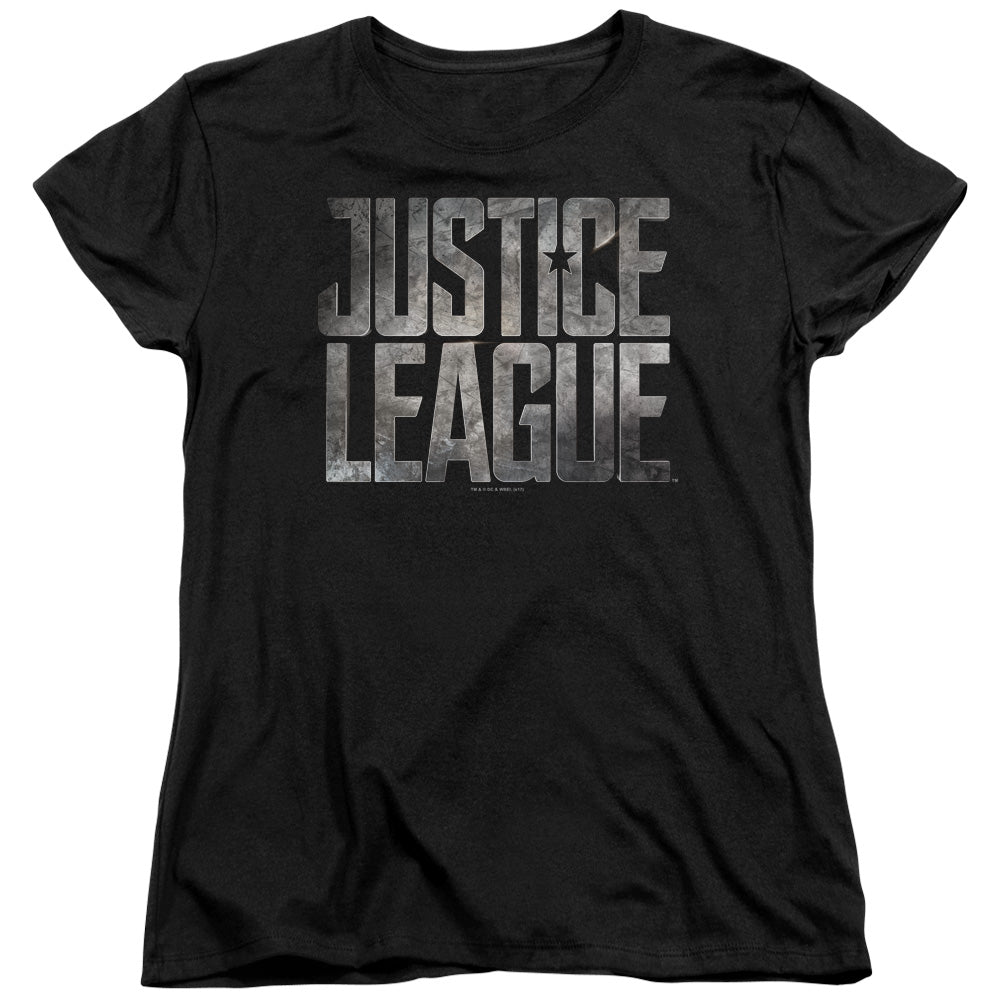 Justice League Metal Logo Womens T-Shirt