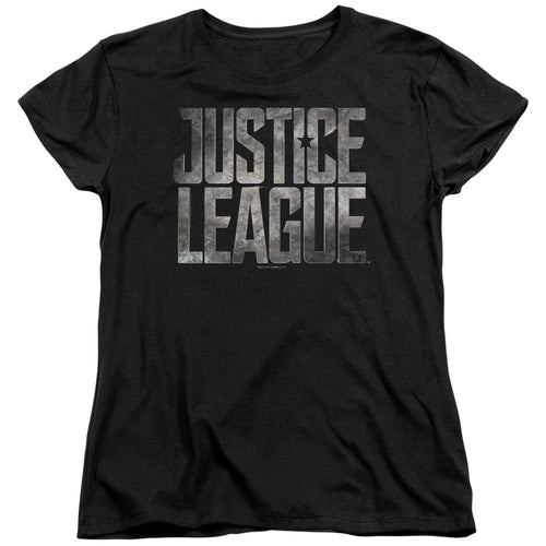 Justice League Metal Logo Womens T-Shirt