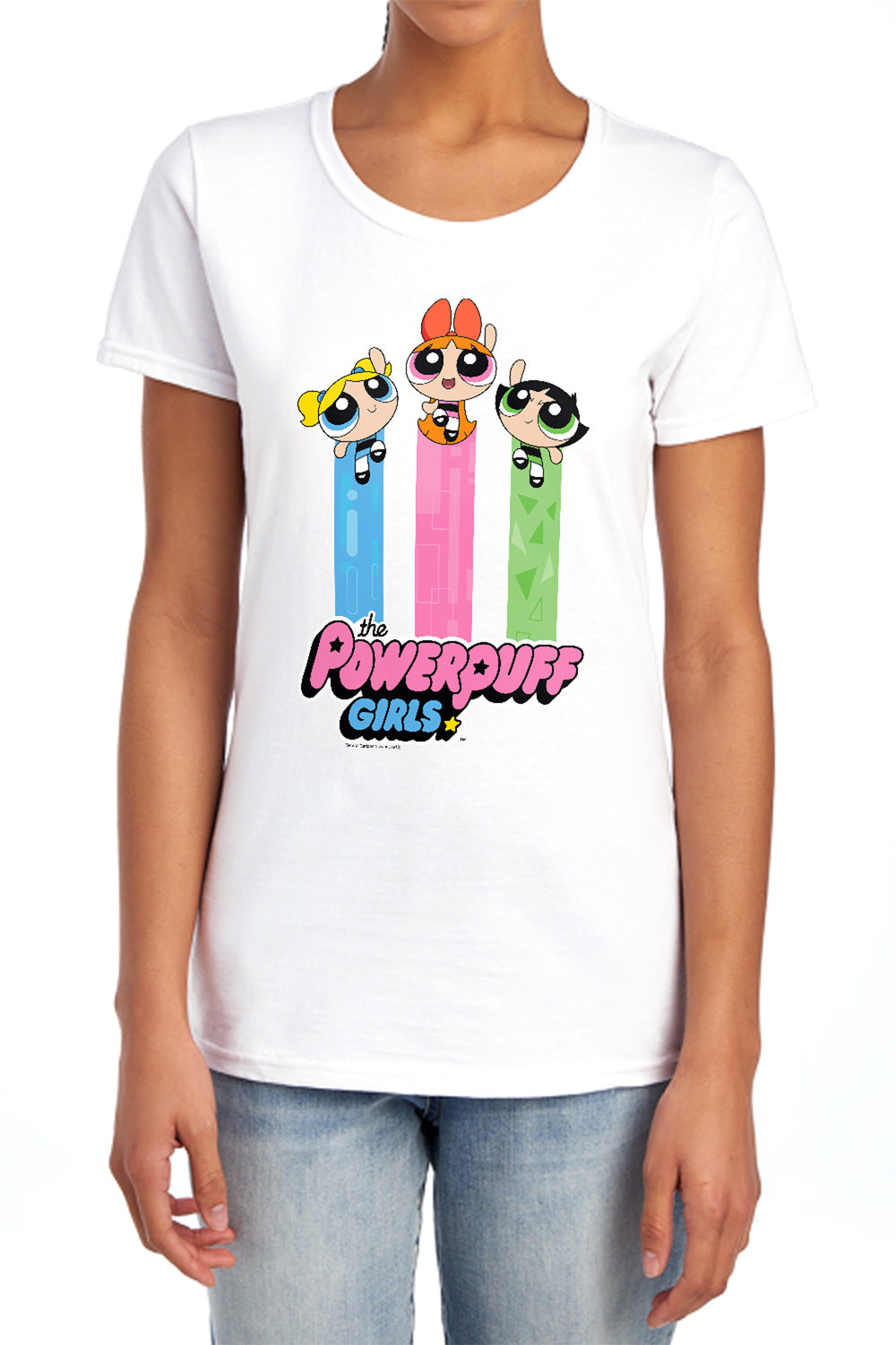 The Powerpuff Girls Flying Trio Womens T-Shirt