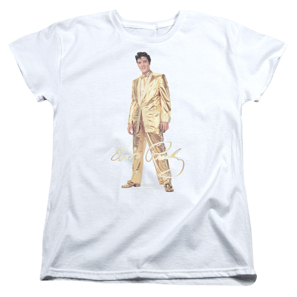Elvis Presley Gold Lame Suit Womens T-Shirt