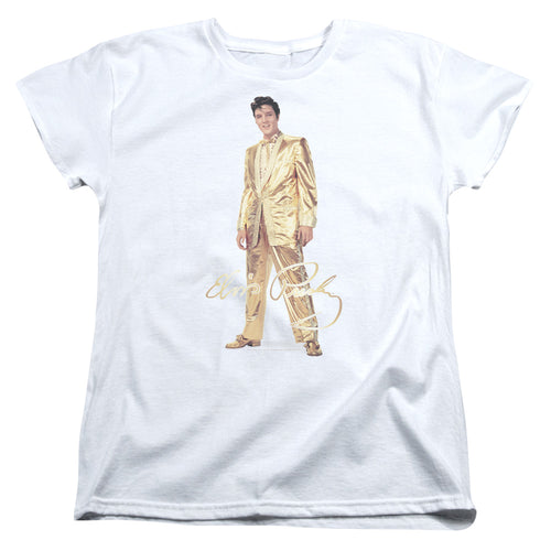 Elvis Presley Gold Lame Suit Womens T-Shirt