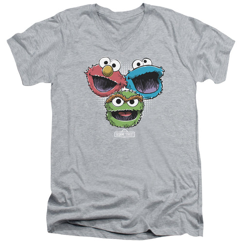 Sesame Street Halftone Heads V-Neck T-Shirt