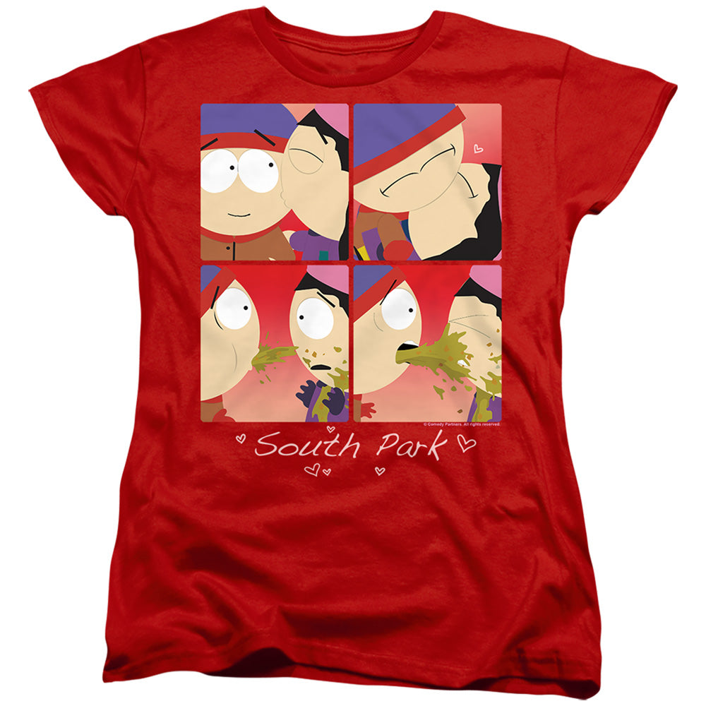 South Park Valentine's Day Kyle and Wendy Squares Womens T-Shirt