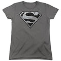 Superman Super Metallic Shield Womens T-Shirt
