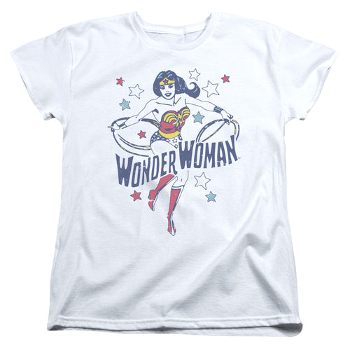 Wonder Woman Wonder Stars White Womens T-Shirt