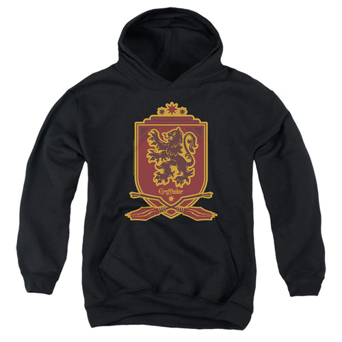 Harry Potter Gryffindor Broomstick Badger Logo Youth Hoodie