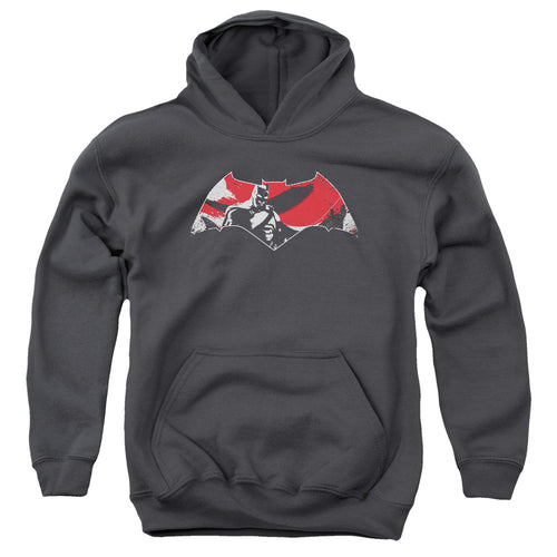Batman v Superman Armor Splatter Logo Youth Hoodie