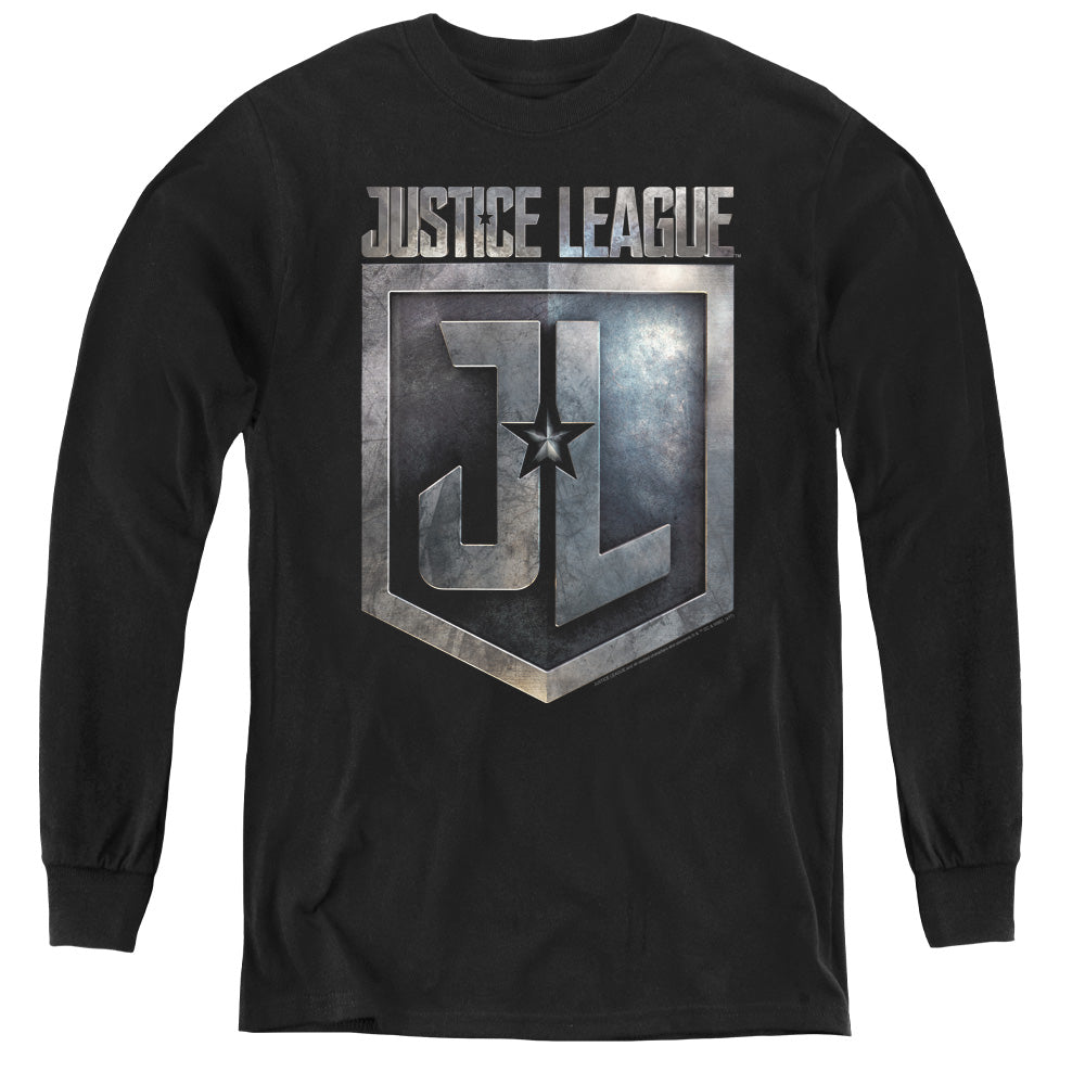 Justice League Shield Logo Youth Long Sleeve T-Shirt