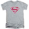 Superman Red & White Shield Athletic Heather V-Neck T-Shirt