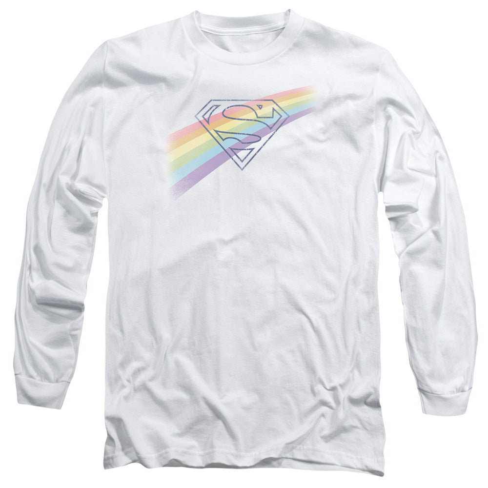 Superman Distressed Outline Long Sleeve T-Shirt