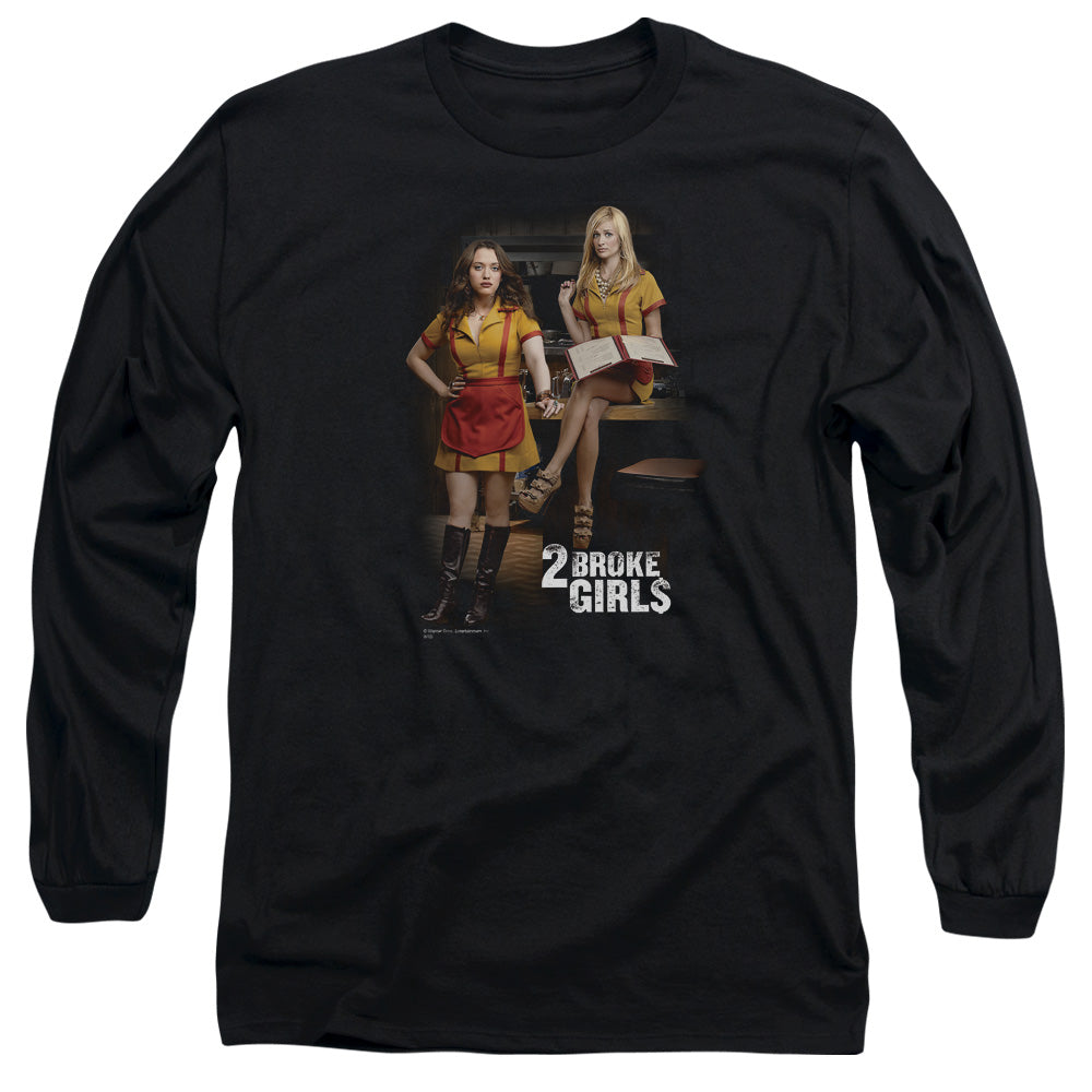 Black Unisex Long Sleeve T-Shirt 2 Broke Girls Max and Caroline