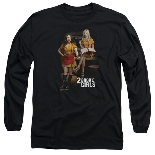 Black Unisex Long Sleeve T-Shirt 2 Broke Girls Max and Caroline