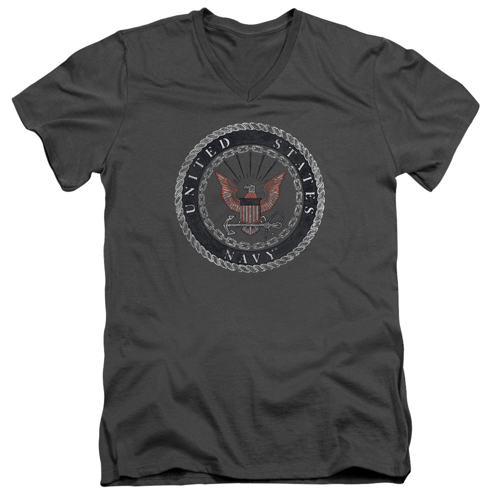 U.S. Navy Rough Emblem V-Neck T-Shirt
