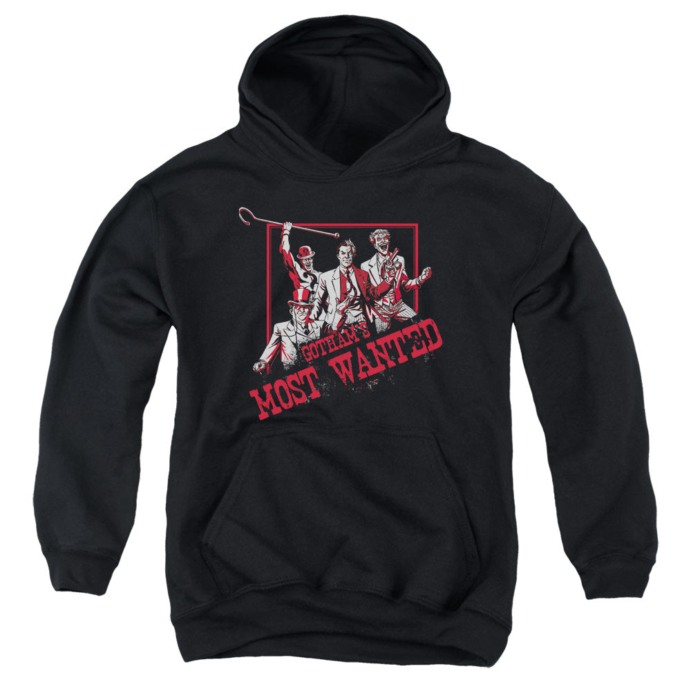 Batman Gothams Most Wanted Youth Hoodie