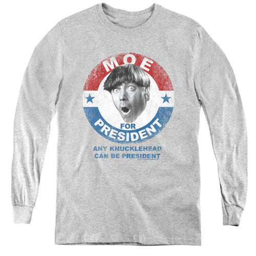 The Three Stooges Moe for President Youth Long Sleeve T-Shirt