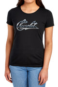 Chrome Vintage Chevy Bowtie Womens T-Shirt