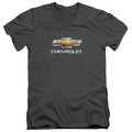 Chevy Bowtie Stacked Charcoal V-Neck T-Shirt