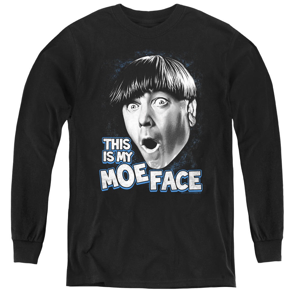 The Three Stooges This Is My Moe Face Youth Long Sleeve T-Shirt