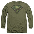 Superman Camo Logo Military Green Long Sleeve T-Shirt