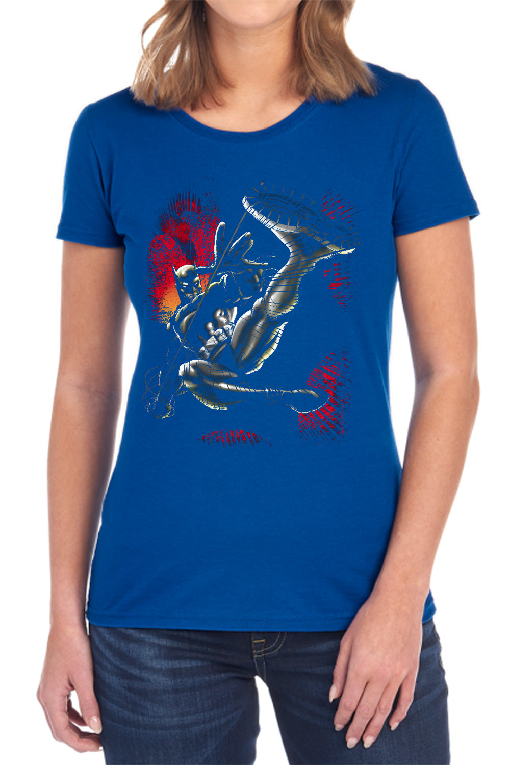 Batman Kick Swing Womens T-Shirt