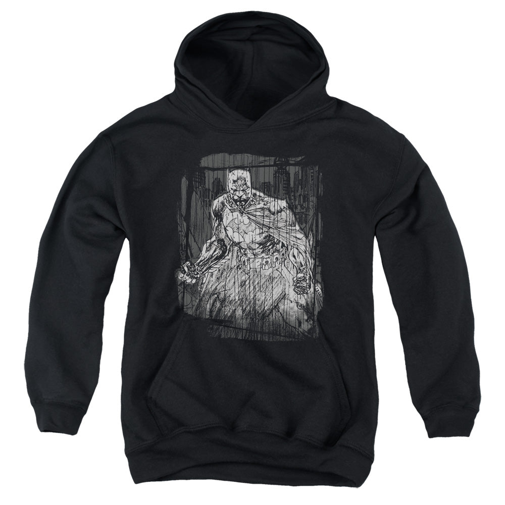 Batman Pencilled Rain Youth Hoodie