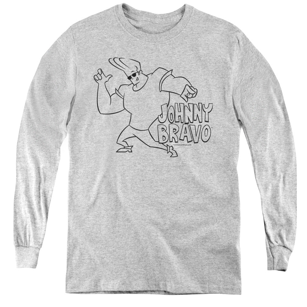 Johnny Bravo Jb Line Art Youth Long Sleeve T-Shirt